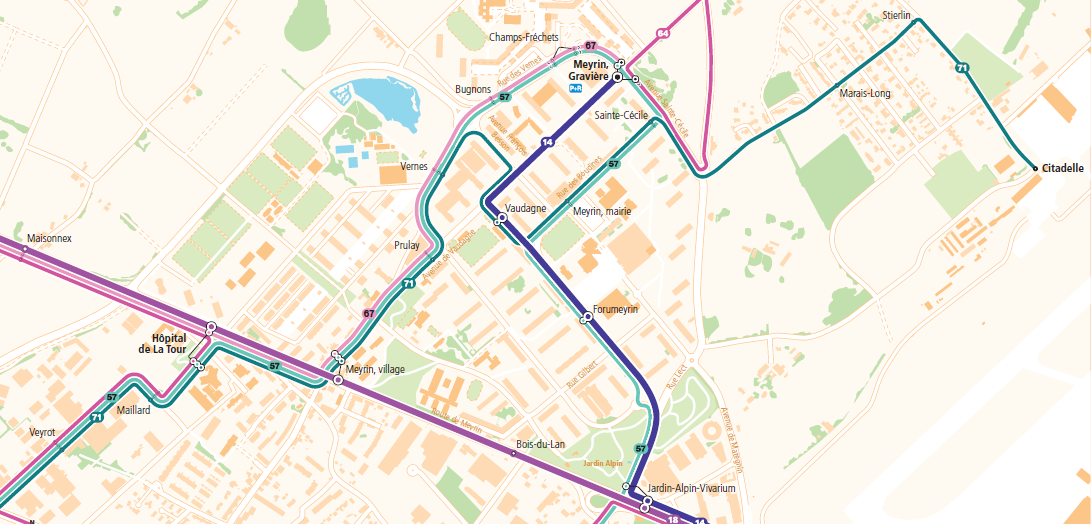 Le parcours de la ligne 71 